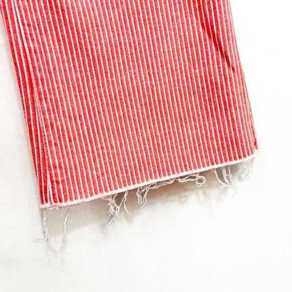 AG Adriano Goldschmied The Jodi Crop Jeans in Orange Striped Denim - Size 30 - Picture 4 of 7